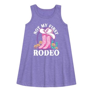 Girls' - Barbie - Not My First Rodeo Barbie Graphic Sleeveless Aline Dress - 1 of 2