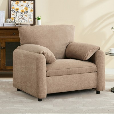 JUJABU 38" Wide Elegant Oversized Chenille Accent Chair with Plush Cushion