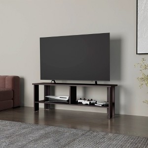 47.3" Particle Board TV Stand with 2 Open Shelves, Stained Walnut Finish and Sleek Rectangular Design for Living Room - 1 of 4