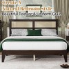 BABYYER Full Size Bed Frame with Rattan Headboard, Boho Platform Bed with Storage Underneath and Enhanced Support Slats and Feet - 2 of 4