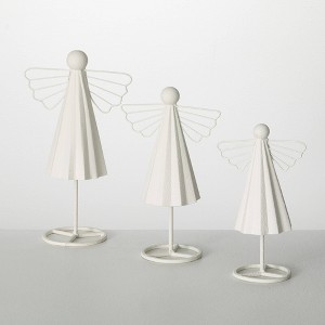 9.25"H  11"H & 12.75"H Sullivans Christmas Simple White Angel Statuettes Set of 3  White - 1 of 3