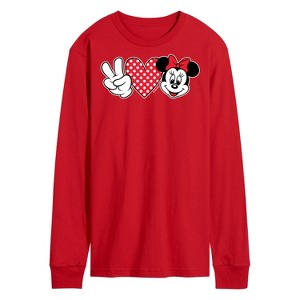 Men's - Disney - Peace Love Minnie Long Sleeve Graphic T-Shirt - 1 of 3