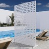 Wooakway 47" x 72" White Metal Garden Trellis Privacy Screen Indoor Outdoor Room Divider Lattice Panel - 2 of 4
