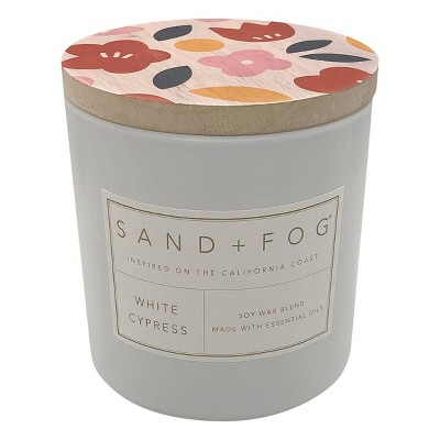 25oz White Cypress Scented 3-Wick Candle - Sand + Fog