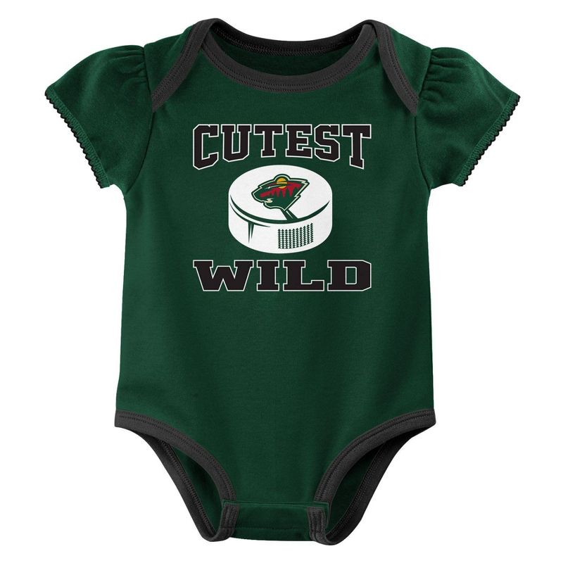 NHL Minnesota Wild Infant Girls&#39; 3pk Bodysuit, 4 of 5