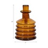 Modern Glass Vase with Ribbed Artistic Design - Contemporary Style for Casual Home or Office Decor - Amber - 2 of 4