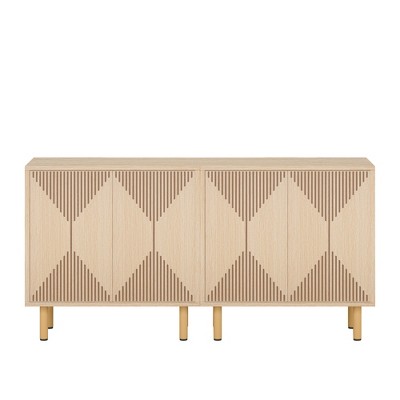Lirago,4-Door Modern Accent Storage Cabinet with Gold Metal Legs – Space-Saving Design for Dining & Living Areas