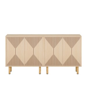 Lirago 4-Door Modern Accent Storage Cabinet with Gold Metal Legs "C Space-Saving Design for Dining & Living Areas - 1 of 4