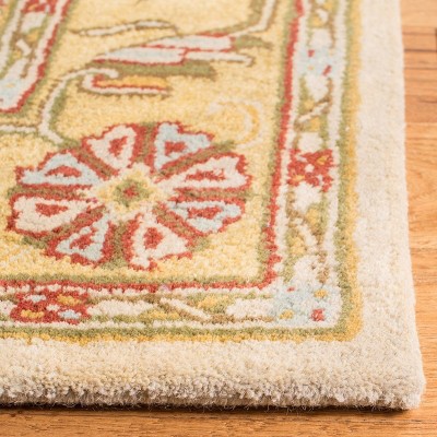 Grey and Light Gold Hand-Tufted Wool Area Rug