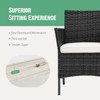 Patio Furniture Set 3 Pieces, Outdoor Furniture with Glass Table, Weaving Wicker Rattan Patio Chairs for Garden - 3 of 4