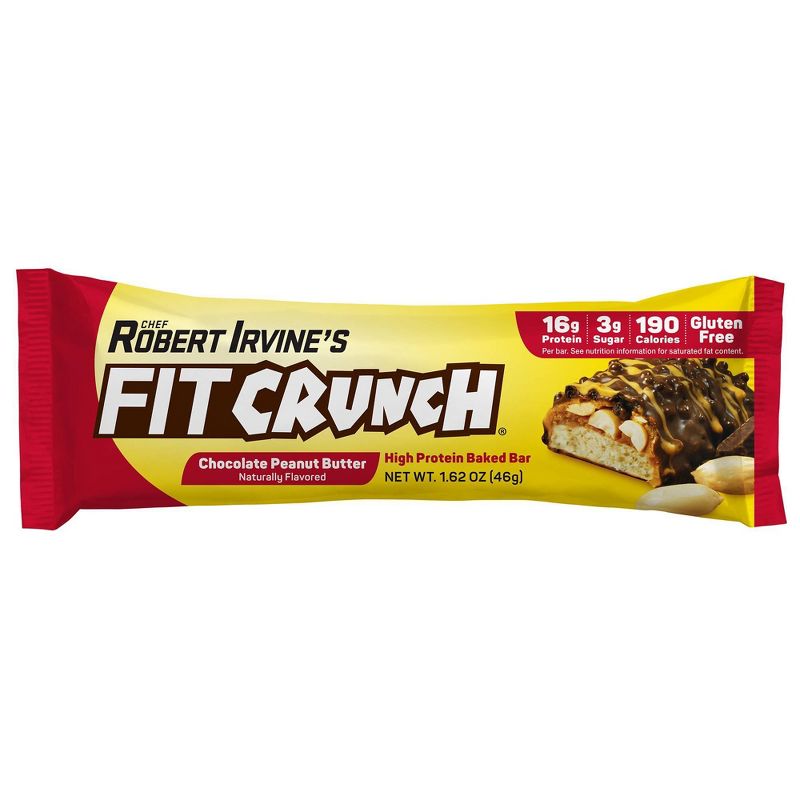 FITCRUNCH Chocolate Peanut Butter Baked Snack Bar- 16g of Protein, 4 of 12