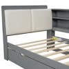 NicBex Twin Platform Bed 81" L Modern Wooden Bed Frame with Storage Headboard, Shelves, Trundle for Bedroom, Guest Room, No Box Spring Required - 4 of 4