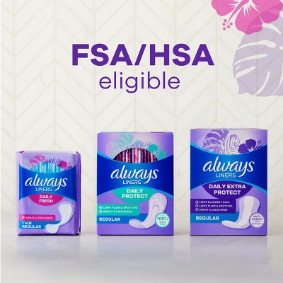 Always Thin Daily Protection Regular Liners - 216ct