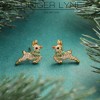 Christmas Reindeer Earrings Womens Flying Deer 14KT Gold Plated Stud CZ Ginger Lyne Collection - 4 of 4