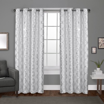 Modo Metallic Geometric Window Curtain Panel Pair (54"x96") Exclusive Home
