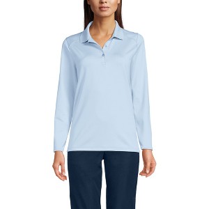 Lands' End School Uniform Women's Long Sleeve Feminine Fit Rapid Dry Polo Shirt - 1 of 3