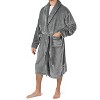 PAVILIA Mens Soft Robe, Plush Warm Bathrobe for Men, Long Spa Fleece Flannel with Shawl Collar, Pockets, Trim Piping - 2 of 4