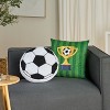 Mina Victory Plush Lines Soccer Set of 2 Multicolor Indoor Throw Pillows - 2 of 4
