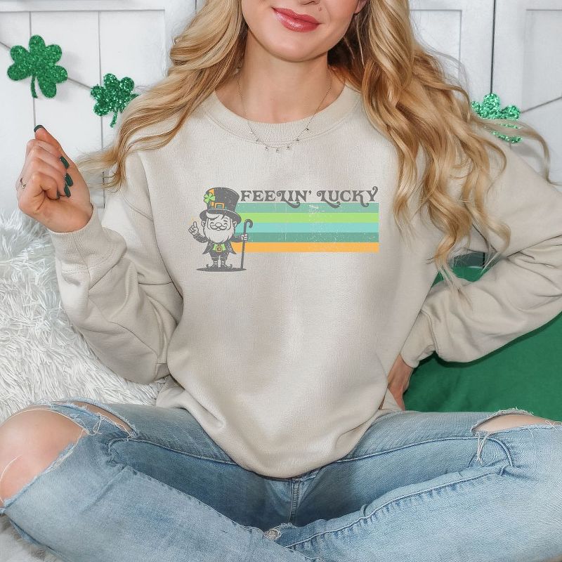 Simply Sage Market Women's Graphic Sweatshirt Feelin' Lucky Leprechaun St. Patrick's Day, 3 of 5