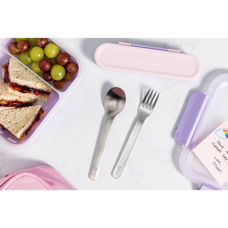 Kids&#39; on The Go Cutlery Set Pink - Ello, 4 of 5