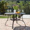 Alfresco Round Cast Aluminum Dining Table - Bronze Christopher Knight Home: Weather-Resistant, 4-Seater with Umbrella Hole - 2 of 4