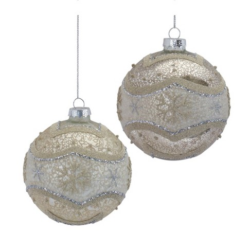 Melrose Snowflake Glass Ball Ornament (Set of 6) - image 1 of 4