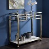 Acme Furniture Neilo Faux Marble Top Bar Serving Cart Clear Glass/Wire Brass Finish - 2 of 4
