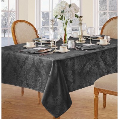 Gray Damask Polyester Square Tablecloth for Holiday Entertaining