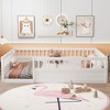 Nicbex Twin/Full Size Floor Bed for Kids,Montessori Bed Frame with High Fence,Sturdy Wood Playhouse Montessori Bed for Girls/Boys - 2 of 4