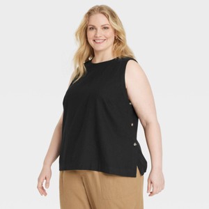 Women's Linen Tank Top - Universal Thread™ - 1 of 3