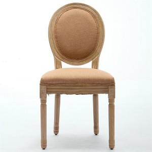 COWLOWN Set of 2 Accent Chairs, Dining Chairs, Wood Frame with Linen Upholstery, 300lb Capacity - 1 of 4