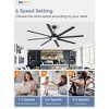 Arceso  84in Ceiling Fans with Light and Remote Control, Industrial Extra-Large Ceiling Fans with 6-Speed Reversible for Indoor Outdoor, Black - 3 of 4
