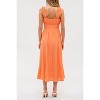 August Sky Women's Solid Sleeveless Wide Ruched Straps Midi Dress - 2 of 4