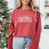 Simply Sage Market Women's  Garment Dyed Graphic Sweatshirt Embroidered Merry Christmas - 2 of 4