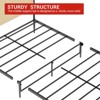 Full Bed Frame with Rattan Headboard, Platform Bed with Strong Metal Slat Support - 4 of 4