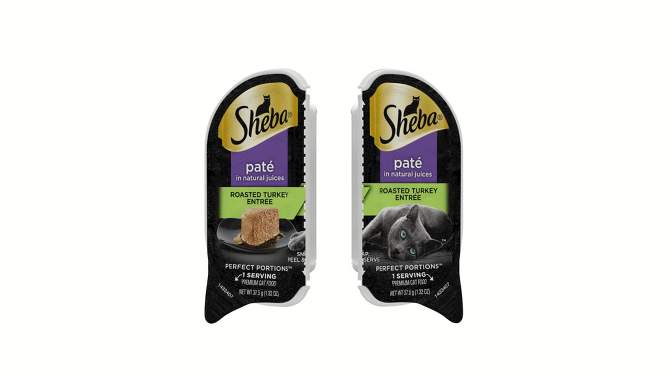 Sheba Perfect Portions Pate Chicken &#38; Turkey Premium Adult Wet Cat Food All Stages - 2.6oz/12ct Variety Pack, 2 of 14, play video