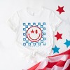Simply Sage Market S.W.Smiley Checkered Patriotic Short Sleeve Tee - 3 of 4
