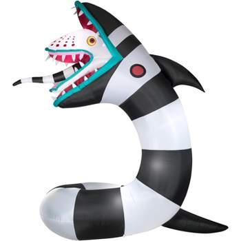 Gemmy Animated Airblown Inflatable Beetlejuice Sandworm w/LEDs Giant WB , 9.5 ft Tall, Multicolored
