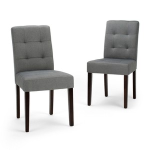 Jefferson Dining Chair Set of 2 Denim Gray Linen Look Fabric - Wyndenhall, Blue Gray
