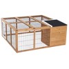 PawHut Rabbit Hutch Bunny Cage with Openable Main House Indoor Outdoor Waterproof Rabbit House Guinea Pig Cage for Small Animals - 4 of 4