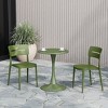 WestinTrends Playa 3-Piece Outdoor Round Metal Patio Dining Table Set With Stackable Patio Chairs - 2 of 4