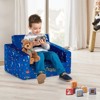 Tangkula 2-in-1 Convertible Kids Sofa Flip Open Couch w/Sturdy Sponge Construction&Velvet Fabric Blue - 3 of 4