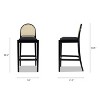 NicBex Dining Chairs Set of 2 Upholstered Chair Curved Back Cane Rattan Bar Height Stools, Fabric Accent for Kitchen, Bedroom - 4 of 4