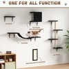 NAYSAYE Set of 5 Wall Mounted Cat Furniture, Wooden Climber Includes House, Bridge, Tree, Steps, and Scratcher for Cat Family, Black, 14.2"*8.7"*14.2" - 3 of 4