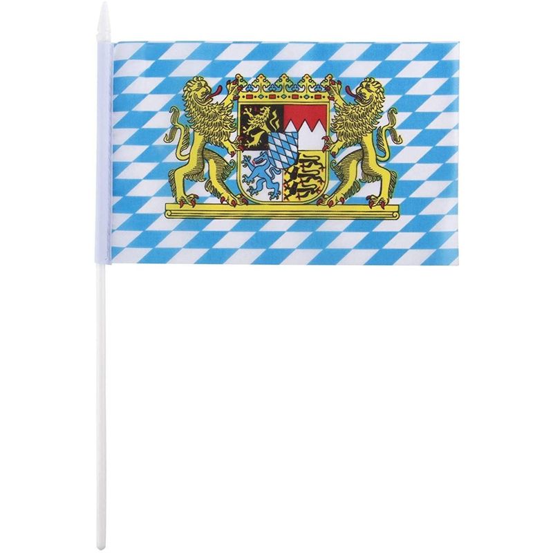 Juvale 72 Piece Bavarian Stick Flag, Handheld Flags, German Party Decor (8x5 in), 2 of 6