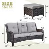 POCASSY 74" Wide Outdoor Wicker Patio Sofa with Cushions - 4 of 4
