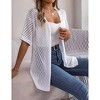 Lightweight Crochet Cardigan for Women Short Sleeve Duster Boho Open Front Knitted Cardigan - 2 of 4
