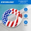 Swimline 90196 Round 36 Inch Inflatable Patriotic American Flag Swimming Pool or Lake Tube Lounger Water Float for Kids and Adults, Red, White, Blue - 2 of 4