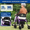 Lycvki Foldable 2 in 1 Rollator Walker with Brakes and Adjustable Seat, Handle - 3 of 4