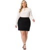 Agnes Orinda Women's Plus Size Faux Suede Side Buttons Bodycon Skirt - 3 of 4